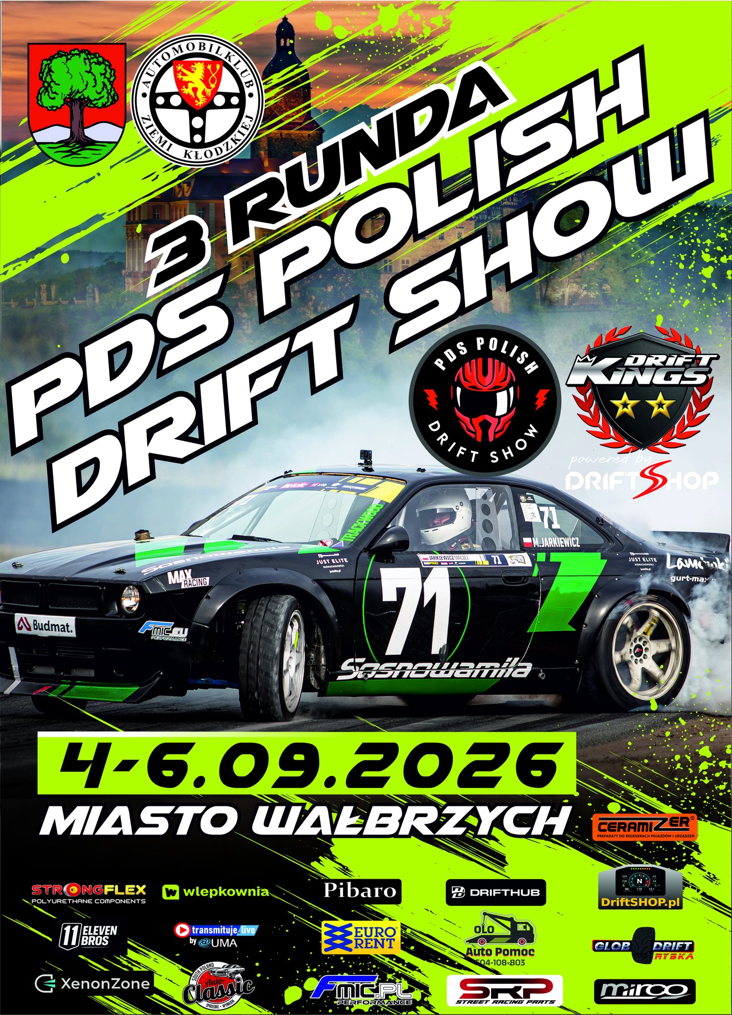 3 RUNDA PDS POLISH DRIFT SHOW DRIFT KINGS INTERNATIONAL SERIES 4-6.09.2026 Miasto Wałbrzych 