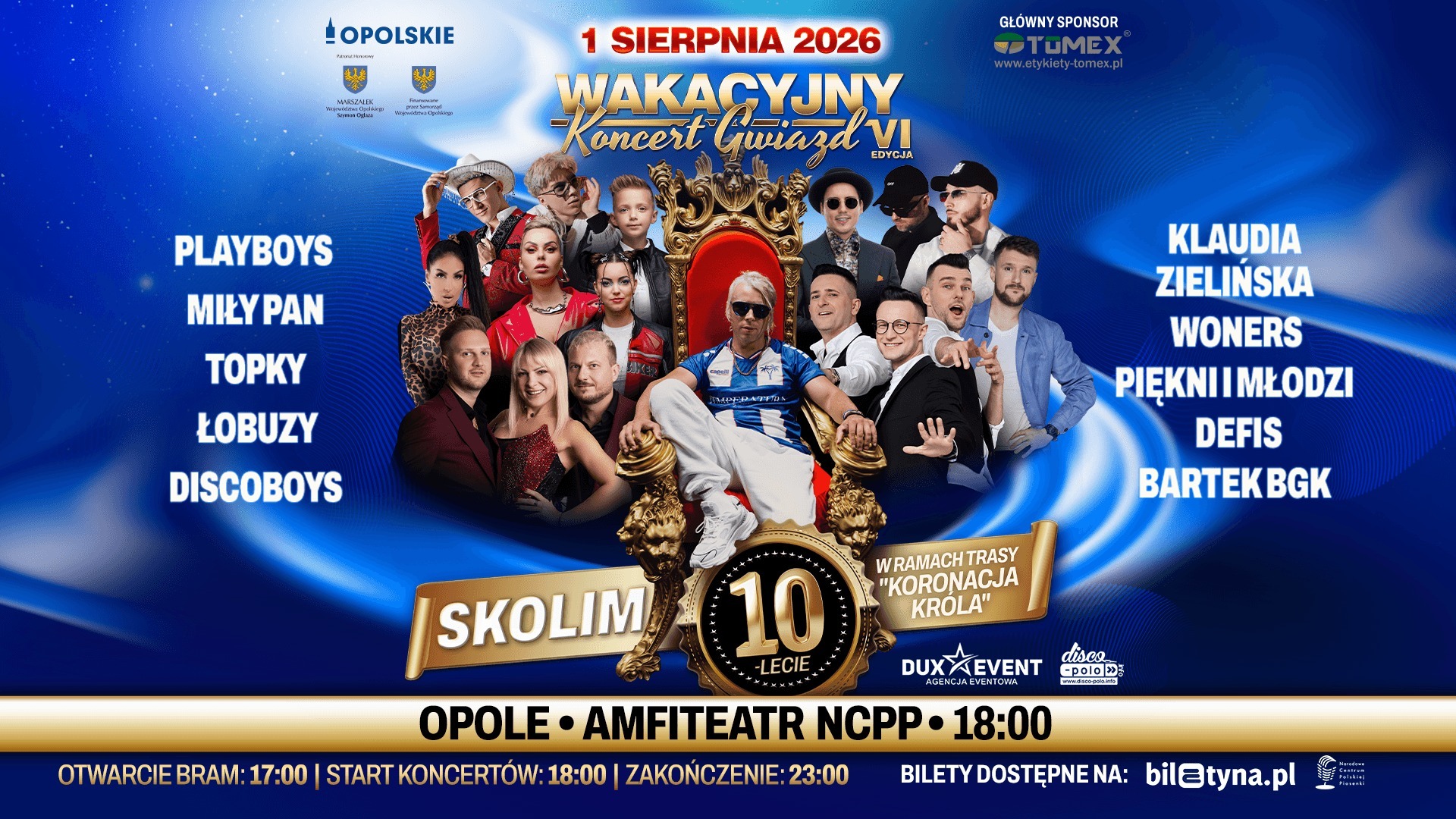 Wakacyjny koncert Gwiazd ★ Opole ★ 01.08.2026