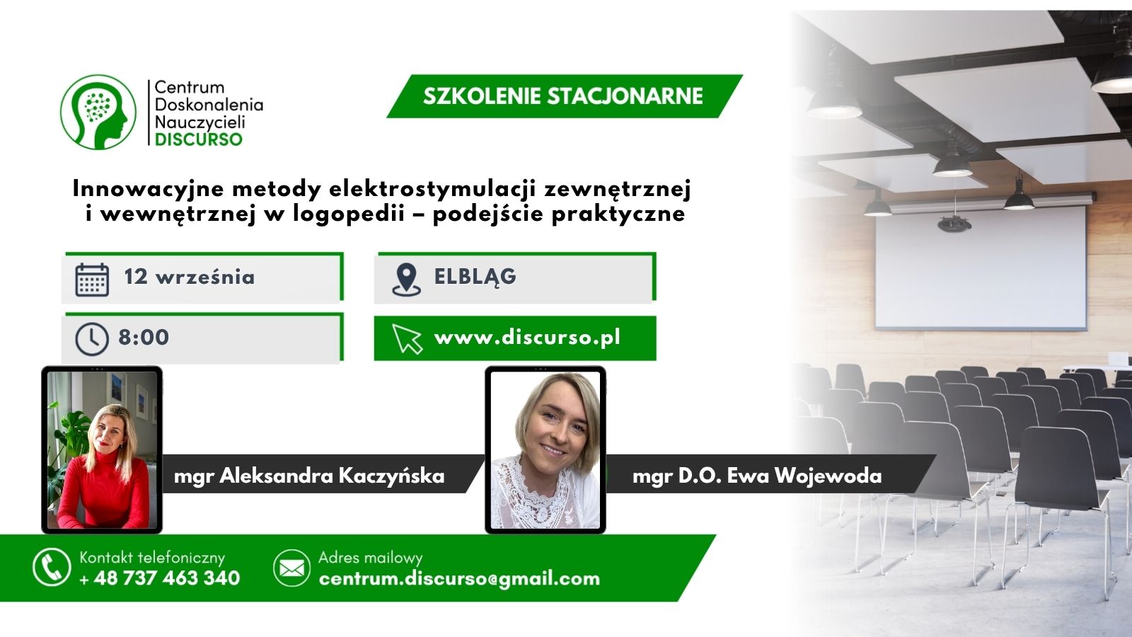 ELBLĄG Innowacyjne metody elektrostymulacji zewnętrznej i wewnętrznej w logopedii – podejście prakty