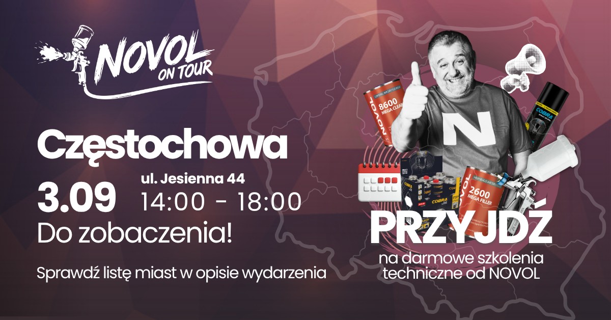 Częstochowa! Letnia trasa NOVOL on Tour - pokazy lakiernicze od NOVOL.