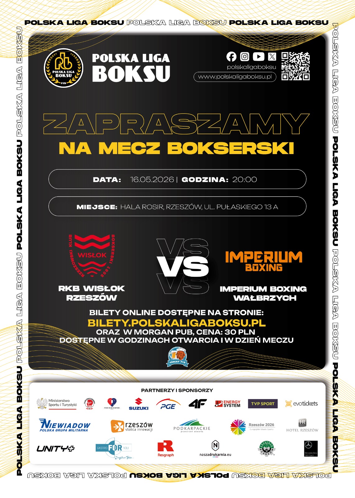 Polska Liga Boksu w Rzeszowie! Mecz: RKB 1995 "WISŁOK" Rzeszów vs. IMPERIUM Boxing Wałbrzych!