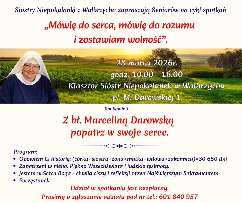 "Z bł. Marceliną Darowską  popatrz w swoje serce"