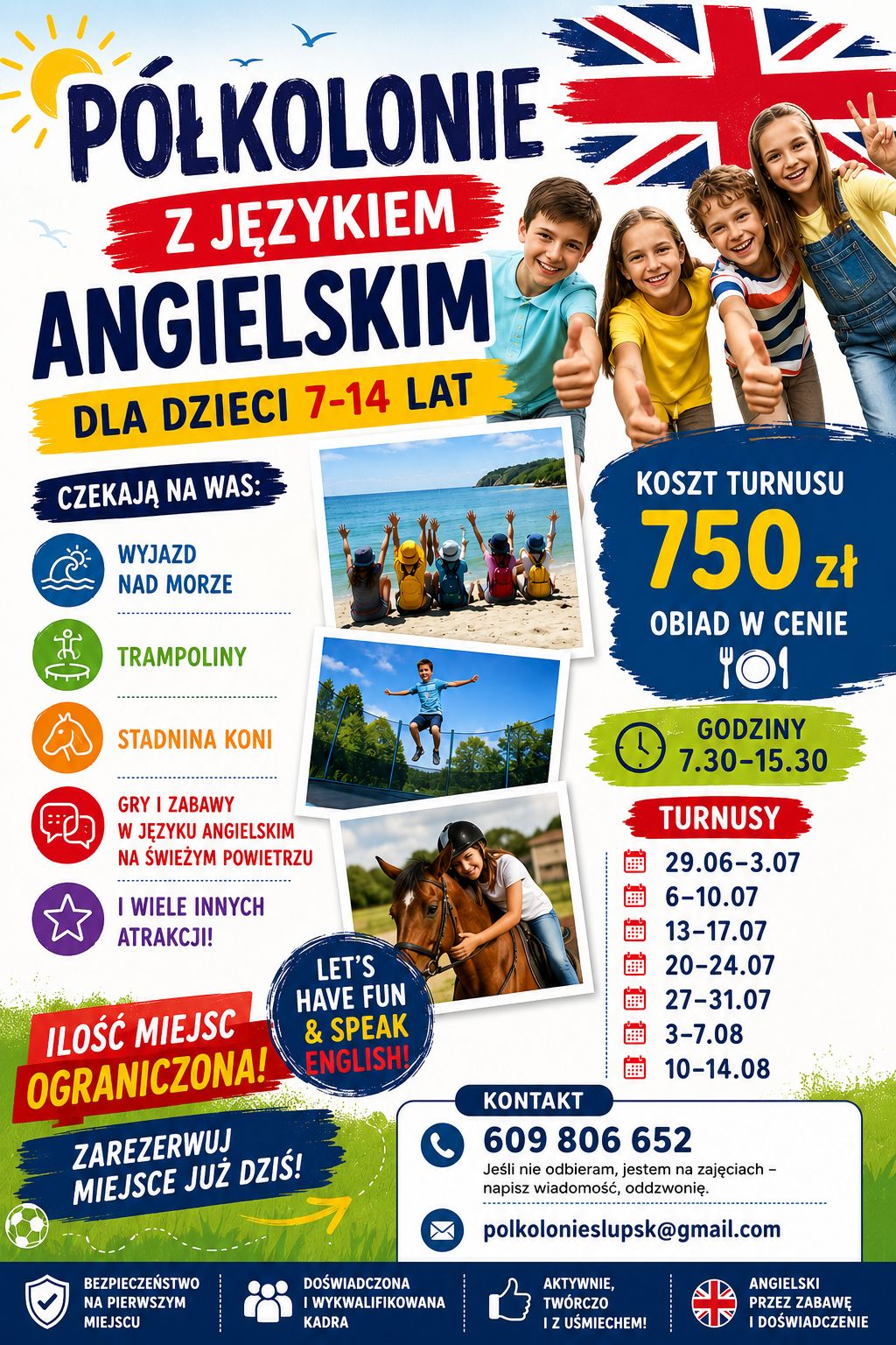 półkolonie z językiem angielskim 